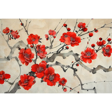 Tableau de Fleurs Rouges Zen